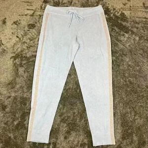 Caroline Grace Cashmere Blend Joggers Women's XL Blue Pull On Drawstring